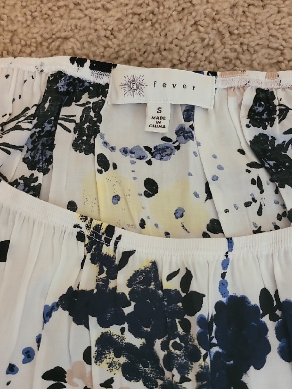 Fever Floral Boho Peasant Blouse NWOT - Picture 2 of 3